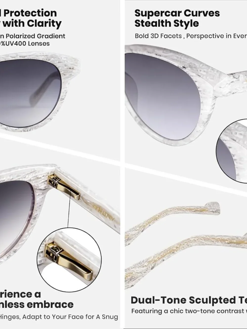 Eye-Catching Cat Eye Sunglasses - Polarized with UV400 Protection for Women
